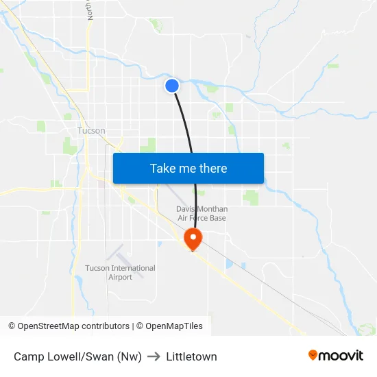 Camp Lowell/Swan (Nw) to Littletown map