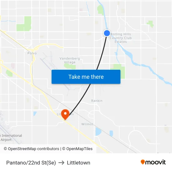 Pantano/22nd St(Se) to Littletown map