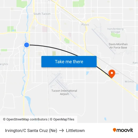 Irvington/C Santa Cruz (Ne) to Littletown map