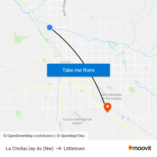 La Cholla/Jay Av (Nw) to Littletown map