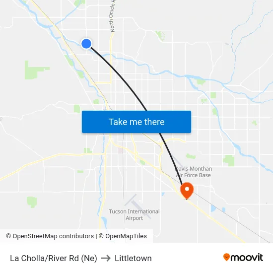 La Cholla/River Rd (Ne) to Littletown map