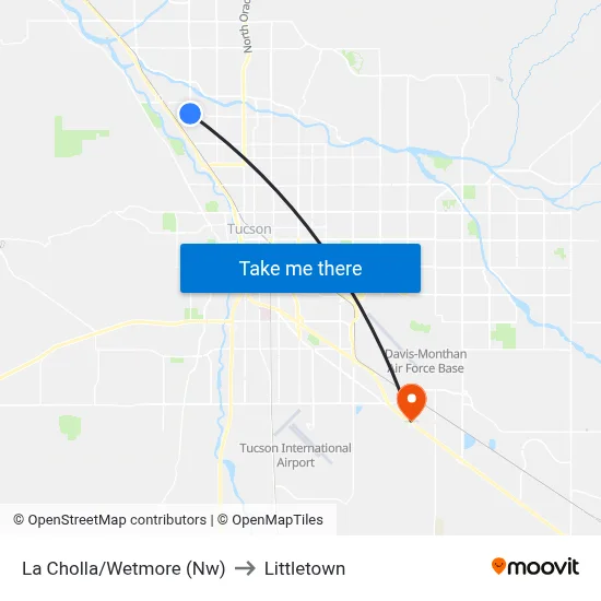 La Cholla/Wetmore (Nw) to Littletown map