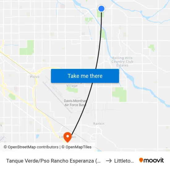Tanque Verde/Pso Rancho Esperanza (Nw) to Littletown map