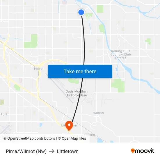 Pima/Wilmot (Nw) to Littletown map