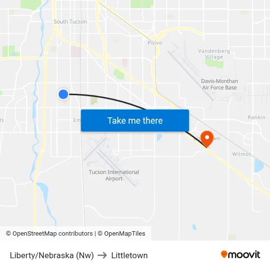 Liberty/Nebraska (Nw) to Littletown map