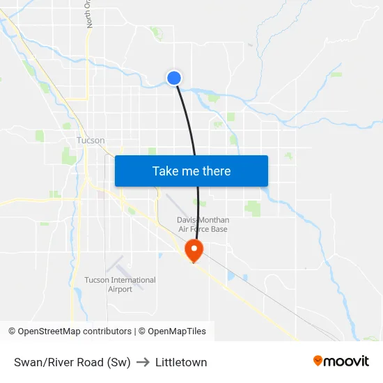 Swan/River Road (Sw) to Littletown map