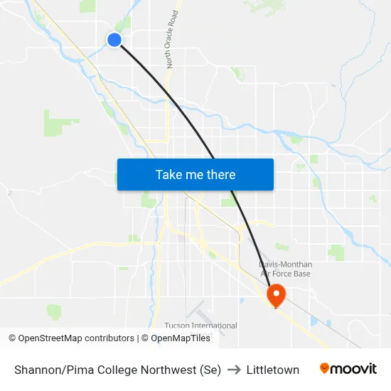 Shannon/Pima College Northwest (Se) to Littletown map