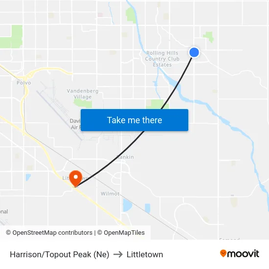 Harrison/Topout Peak (Ne) to Littletown map