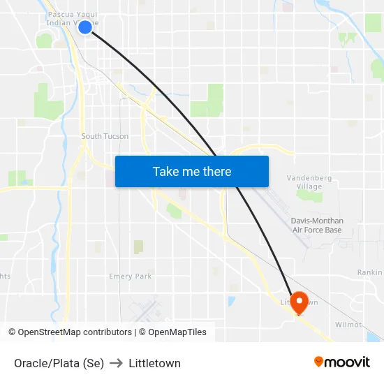 Oracle/Plata (Se) to Littletown map