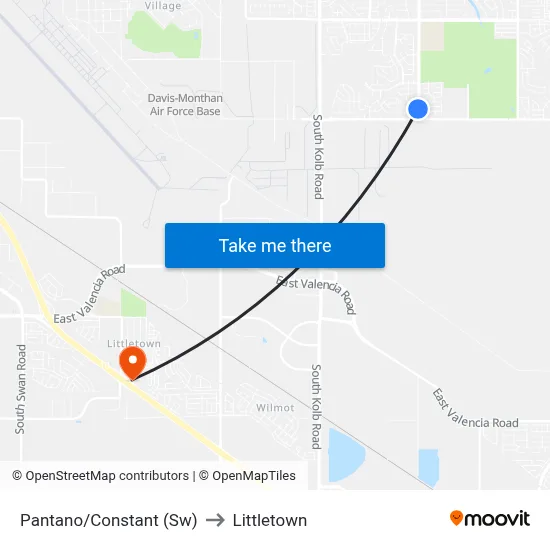 Pantano/Constant (Sw) to Littletown map