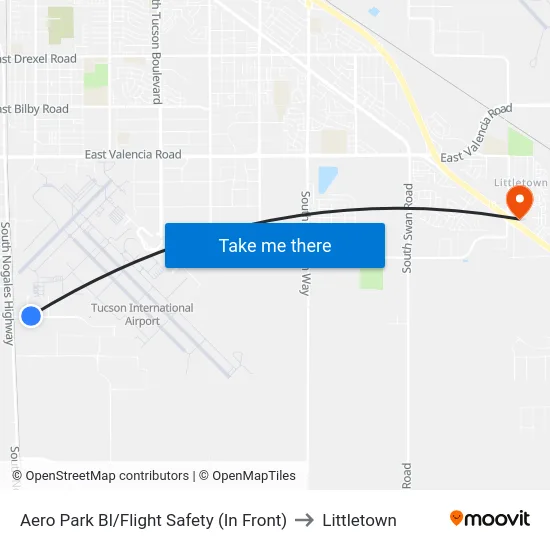 Aero Park Bl/Flight Safety (In Front) to Littletown map