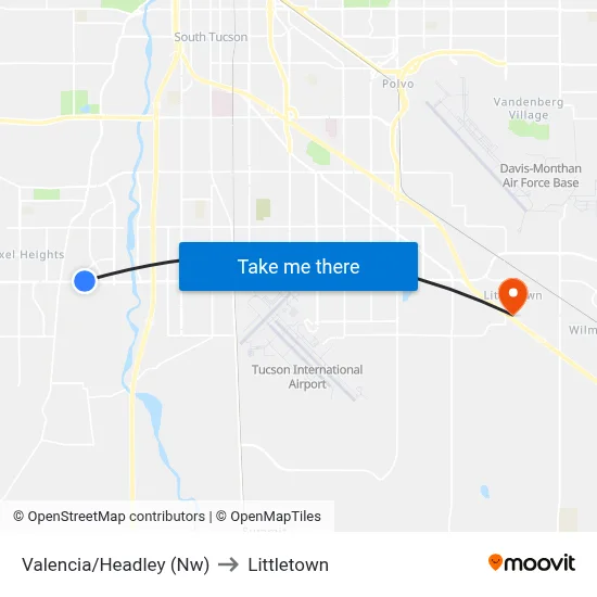 Valencia/Headley (Nw) to Littletown map
