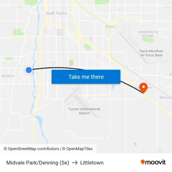 Midvale Park/Denning (Se) to Littletown map
