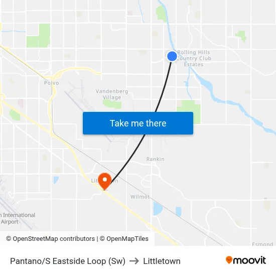 Pantano/S Eastside Loop (Sw) to Littletown map