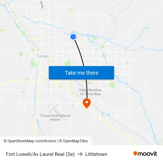 Fort Lowell/Av Laurel Real (Se) to Littletown map