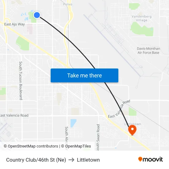Country Club/46th St (Ne) to Littletown map