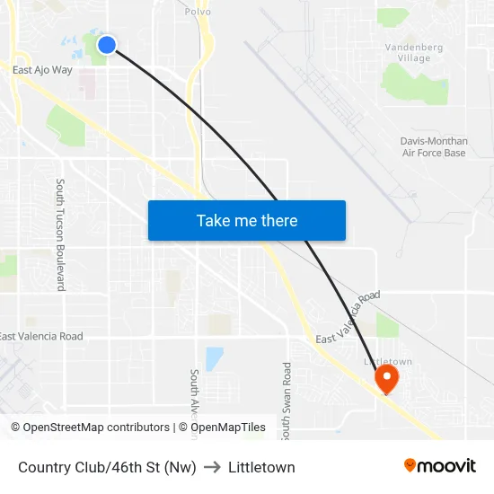 Country Club/46th St (Nw) to Littletown map