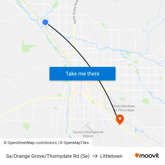 Ss/Orange Grove/Thornydale Rd (Se) to Littletown map