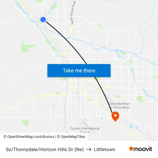 Ss/Thornydale/Horizon Hills Dr (Ne) to Littletown map