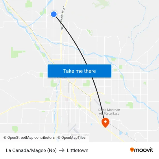 La Canada/Magee (Ne) to Littletown map