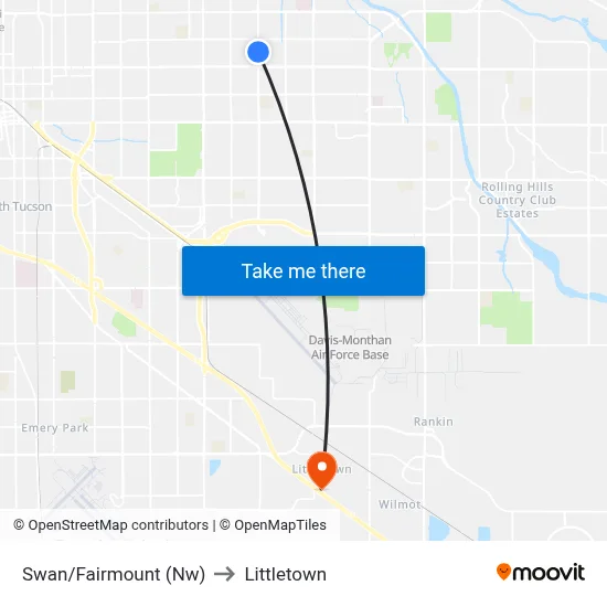 Swan/Fairmount (Nw) to Littletown map