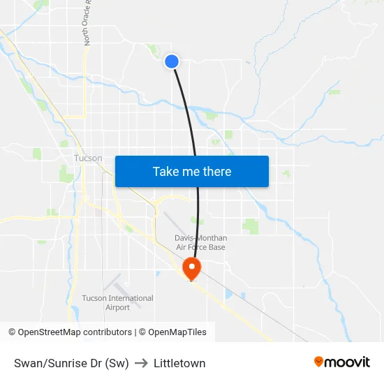 Swan/Sunrise Dr (Sw) to Littletown map