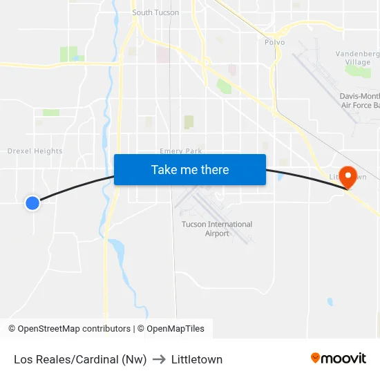 Los Reales/Cardinal (Nw) to Littletown map