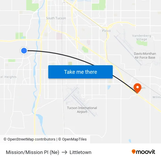 Mission/Mission Pl (Ne) to Littletown map