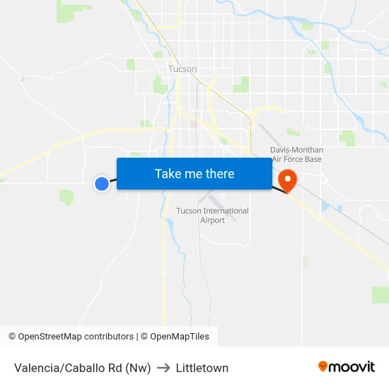 Valencia/Caballo Rd (Nw) to Littletown map