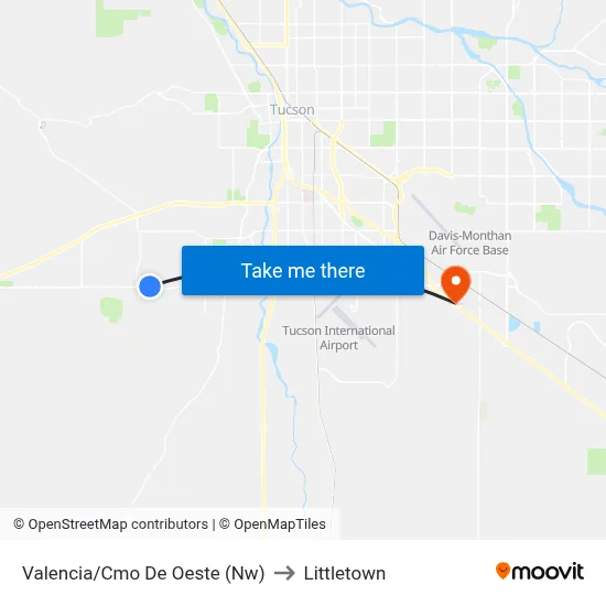 Valencia/Cmo De Oeste (Nw) to Littletown map