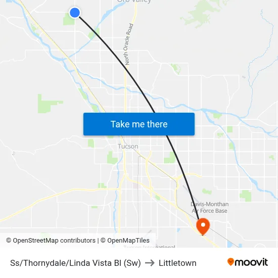 Ss/Thornydale/Linda Vista Bl (Sw) to Littletown map