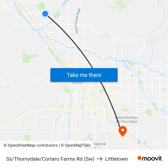 Ss/Thornydale/Cortaro Farms Rd (Sw) to Littletown map