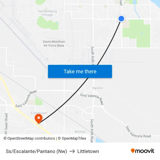 Ss/Escalante/Pantano (Nw) to Littletown map