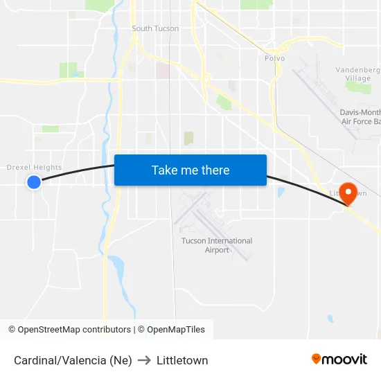 Cardinal/Valencia (Ne) to Littletown map