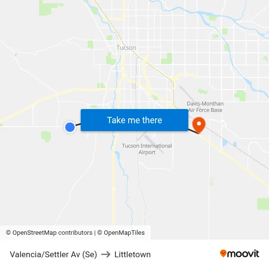 Valencia/Settler Av (Se) to Littletown map