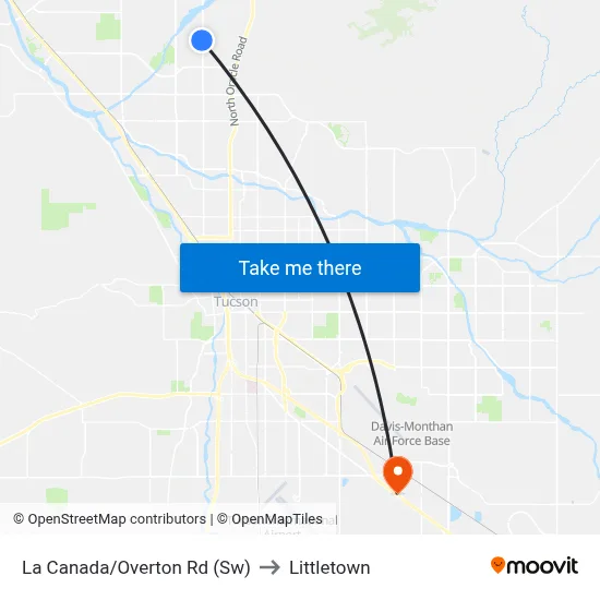 La Canada/Overton Rd (Sw) to Littletown map