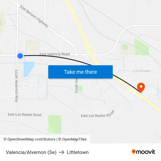 Valencia/Alvernon (Se) to Littletown map