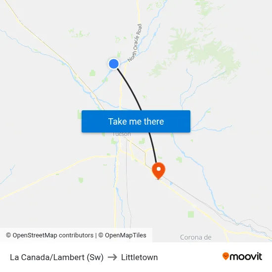 La Canada/Lambert (Sw) to Littletown map