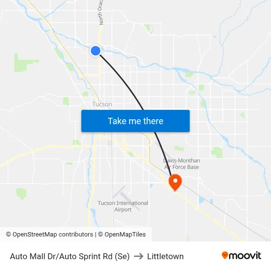 Auto Mall Dr/Auto Sprint Rd (Se) to Littletown map