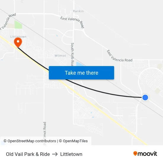 Old Vail Park & Ride to Littletown map