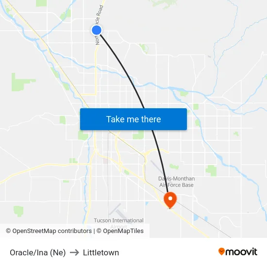 Oracle/Ina (Ne) to Littletown map