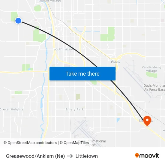 Greasewood/Anklam (Ne) to Littletown map
