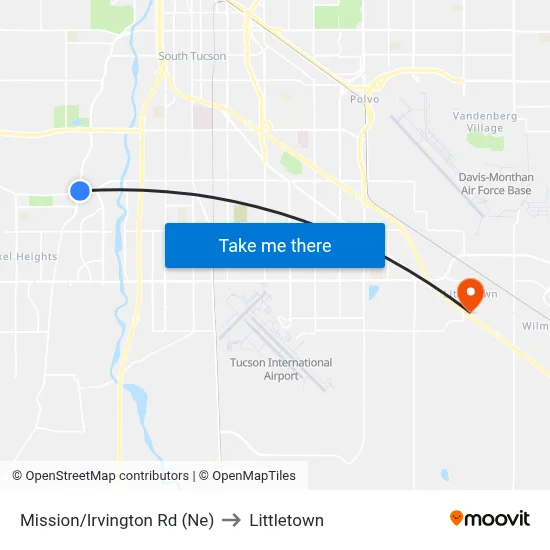 Mission/Irvington Rd (Ne) to Littletown map