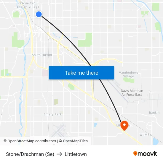 Stone/Drachman (Se) to Littletown map