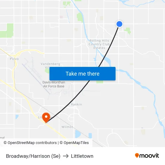 Broadway/Harrison (Se) to Littletown map