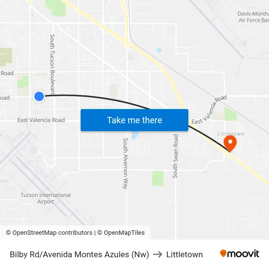 Bilby Rd/Avenida Montes Azules (Nw) to Littletown map