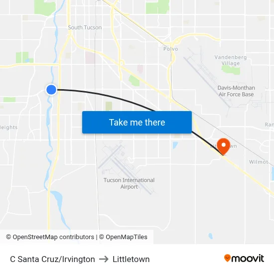 C Santa Cruz/Irvington to Littletown map