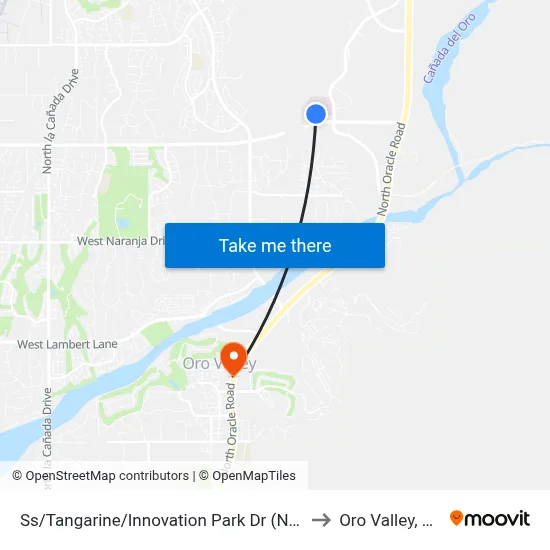 Ss/Tangarine/Innovation Park Dr (Nw) to Oro Valley, AZ map