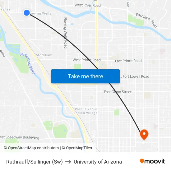 Ruthrauff/Sullinger (Sw) to University of Arizona map