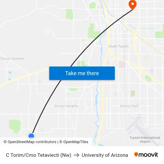C Torim/Cmo Tetaviecti (Nw) to University of Arizona map
